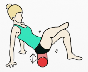 Glute muscles with foam roller