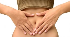 Digestive health hands on stomach